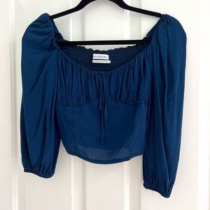 UO Ruched Square Neck Cropped Top